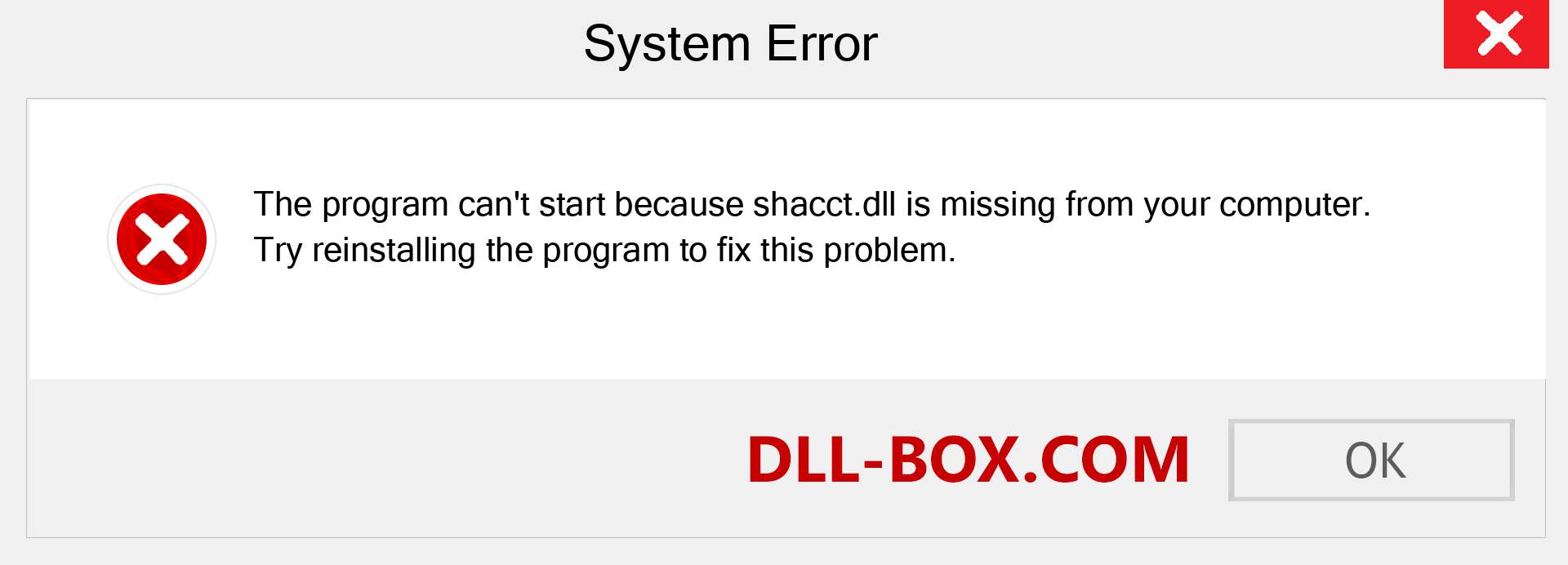  shacct.dll file is missing?. Download for Windows 7, 8, 10 - Fix  shacct dll Missing Error on Windows, photos, images