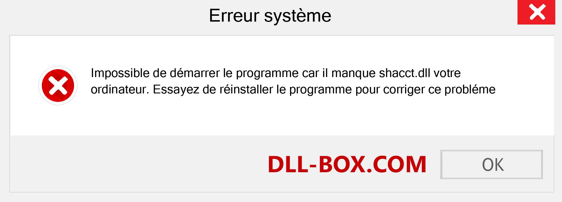 Le fichier shacct.dll est manquant ?. Télécharger pour Windows 7, 8, 10 - Correction de l'erreur manquante shacct dll sur Windows, photos, images